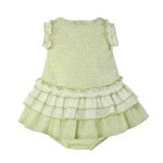Vestido verde florido com tapa fralda Miranda