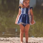 Vestido com tapa fralda e touca DBB Collection