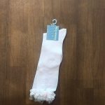 Meia alta e delicada com detalhes vazados em renda e tule Dorian Gray
